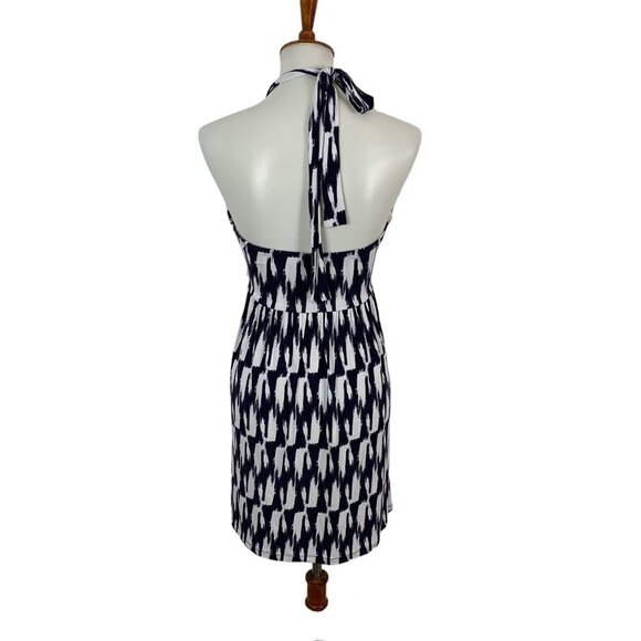 Tart Halter Empire Waist Mini Dress Navy White Medium - Picture 5 of 7